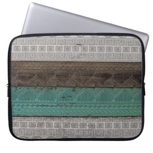 Geweldige coole trendy Aztec geometrisch patroon Laptop Sleeve