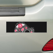 Geweldige coole trendy girale bloemen gitaar bumpersticker (Op auto)