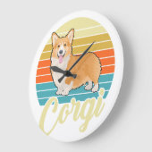 Geweldige Corgi 1970s  Retro Grote Klok (Hoek)