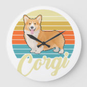 Geweldige Corgi 1970s Retro Grote Klok (Voorkant)