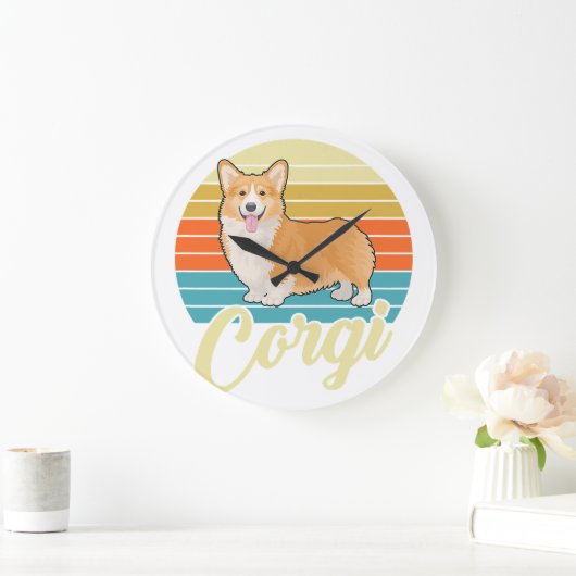 Geweldige Corgi 1970s Retro Grote Klok (Huis)