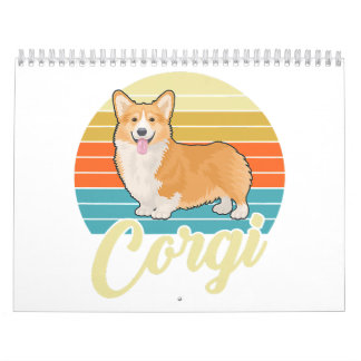 Geweldige Corgi 1970s Retro Kalender