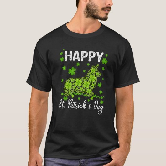 Geweldige Corgi Saint Patrick S Day Dog Dad mama T-shirt (Voorkant)