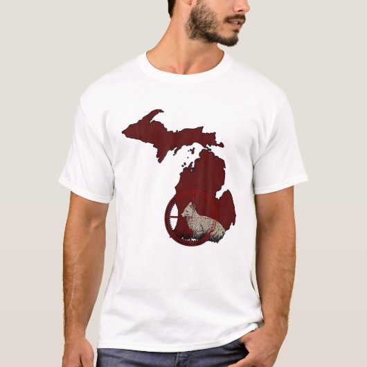 Geweldige Coyote Wolf Hunters Map Gift T-shirt (Voorkant)