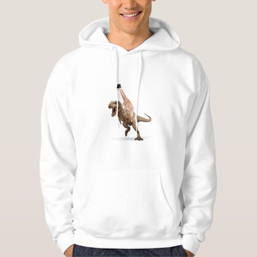 Geweldige Crazy Giraffe Top Hat T-Rex - Mannen_Vro (Voorkant)
