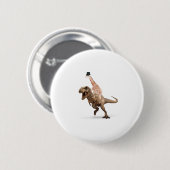 Geweldige Crazy Giraffe Top Hat T-Rex - Mannen_Vro Ronde Button 5,7 Cm (Voorkant /achterkant)