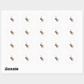 Geweldige Crazy Giraffe Top Hat T-Rex - Mannen_Vro Ronde Sticker (Vel)