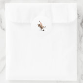Geweldige Crazy Giraffe Top Hat T-Rex - Mannen_Vro Ronde Sticker (Tas)