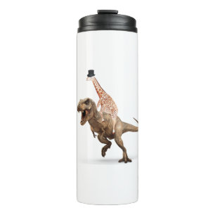 Geweldige Crazy Giraffe Top Hat T-Rex - Mannen_Vro Thermosbeker