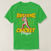 Geweldige cricketspeler t-shirt (Design voorkant)