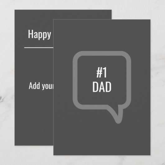 Geweldige Custom Number 1 Dad Vaderdag Kaart (Voorkant / Achterkant)