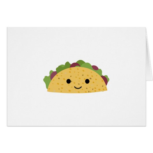 Geweldige Cute Cartoon Kawaii Smiling Taco (Voorkant Horizontaal)