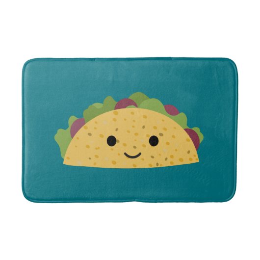 Geweldige Cute Cartoon Kawaii Smiling Taco Badmat (Voorkant)