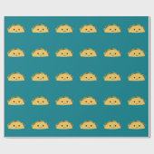 Geweldige Cute Cartoon Kawaii Smiling Taco Cadeaupapier (Vlak)