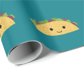 Geweldige Cute Cartoon Kawaii Smiling Taco Cadeaupapier (Rol Hoek)