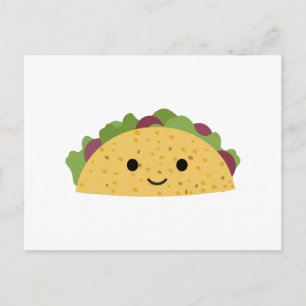 Geweldige Cute Cartoon Kawaii Smiling Taco Feestdagenkaart