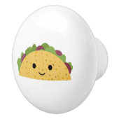 Geweldige Cute Cartoon Kawaii Smiling Taco Keramische Knop (Rechts)