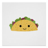 Geweldige Cute Cartoon Kawaii Smiling Taco Perfect Poster (Voorkant)