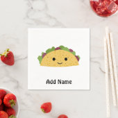 Geweldige Cute Cartoon Kawaii Smiling Taco Servet (Insitu)