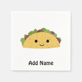 Geweldige Cute Cartoon Kawaii Smiling Taco Servet