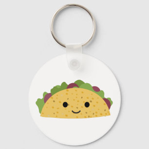 Geweldige Cute Cartoon Kawaii Smiling Taco Sleutelhanger