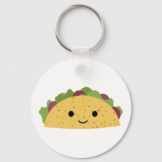 Geweldige Cute Cartoon Kawaii Smiling Taco Sleutelhanger (Voorkant)