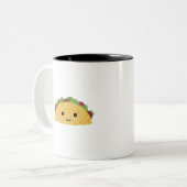 Geweldige Cute Cartoon kawaii Taco Tweekleurige Koffiemok (Voorkant links)