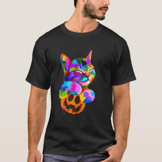 Geweldige Cute Cat Halloween Costume Cat Hug Pumki T-shirt