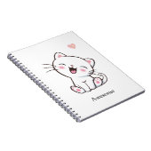 Geweldige Cute Kitty Kat op Witte Notitieboek (Rechterzijde)