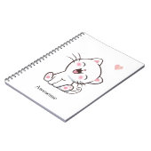 Geweldige Cute Kitty Kat op Witte Notitieboek (Linkerzijde)
