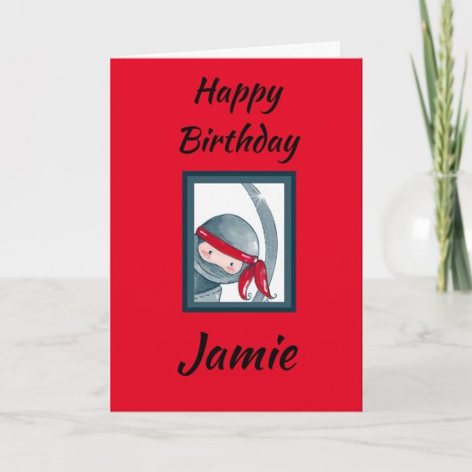 Geweldige Cute Ninja Kaart (Voorkant)