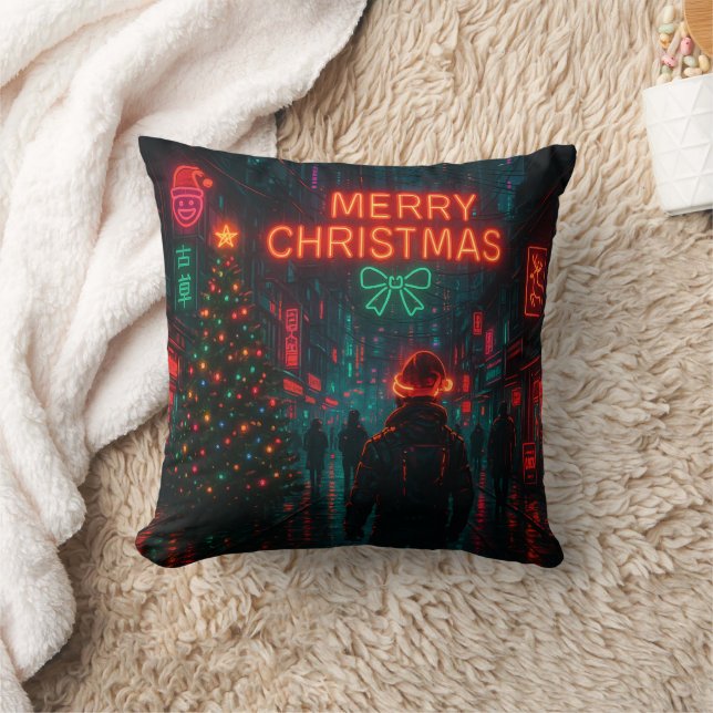 Geweldige cyberpunk kerststraat kussen (Deken)