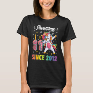 geweldige dabbing eenhoorn verjaardag 11 jaar oud  t-shirt