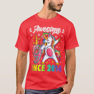 Geweldige Dabbing Unicorn Birthday 9-jarig meisje T-shirt
