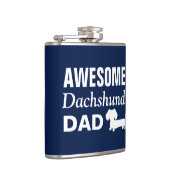 Geweldige Dachshund Dad Flask Wiener Dog Heupfles (Rechts)