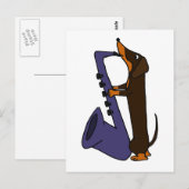 Geweldige Dachshund Dog-spelsaxofone Briefkaart (Voorkant / Achterkant)