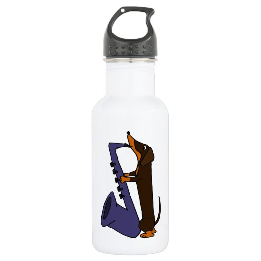 Geweldige Dachshund Dog-spelsaxofoon Waterfles (Voorkant)