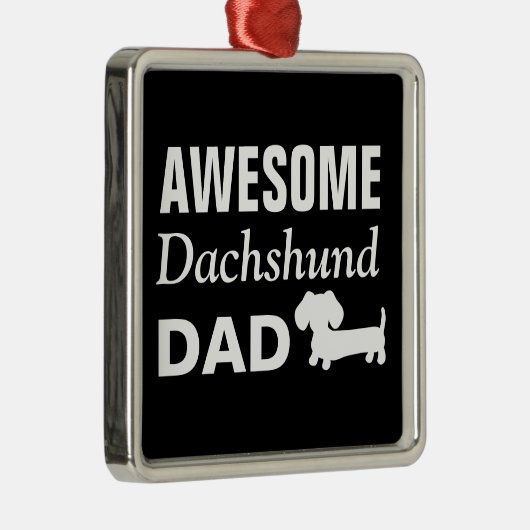 Geweldige Dachshund Pap Achterzijde Uitzicht Mirro Metalen Ornament (Rechts)