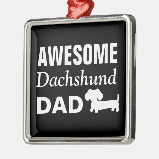 Geweldige Dachshund Pap Achterzijde Uitzicht Mirro Metalen Ornament (Links)