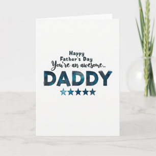 Geweldige Daddy Teal Stars Kaart