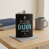Geweldige Daddy Typografie Zwarte en Blauwe Fles Heupfles