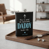 Geweldige Daddy Typografie Zwarte en Blauwe Fles Heupfles