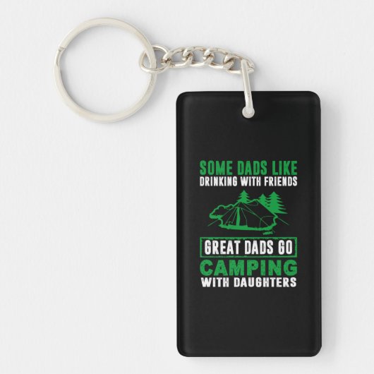 Geweldige Dads Camping with Daughters Sleutelhanger (Voorkant)