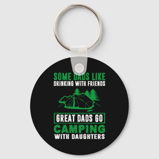 Geweldige Dads Camping with Daughters Sleutelhanger (Voorkant)