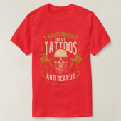 Geweldige Dads hebben tatoeages en oorten op pap. T-shirt (Design voorkant)