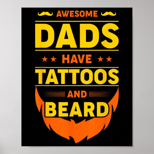 Geweldige Dads hebben Tattoos en baarden Poster (Voorkant)