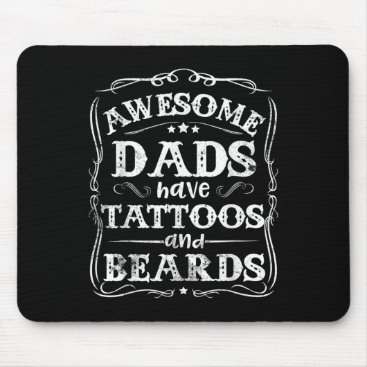Geweldige Dads hebben Tattoos en loopvogels grappi Muismat (Voorkant)