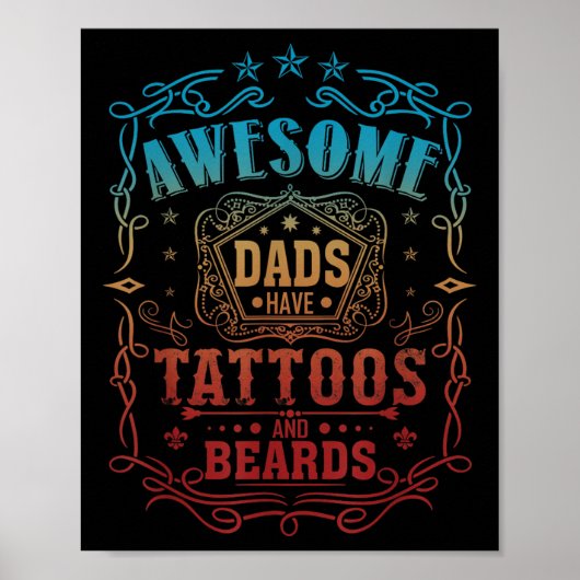Geweldige Dads hebben Tattoos en oorten Poster (Voorkant)