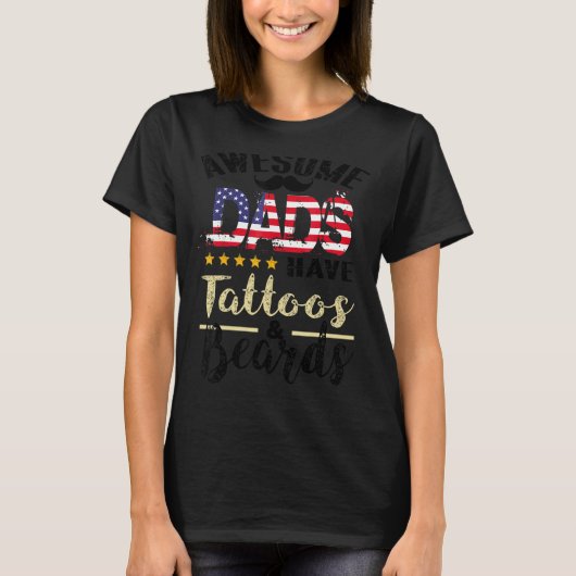 Geweldige Dads hebben Tattoos en paden 2 T-shirt (Voorkant)