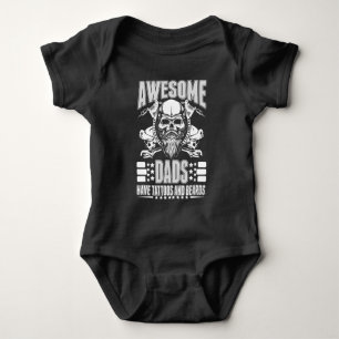Geweldige Dads Tattoo Beard Mustache Inked Vader Romper